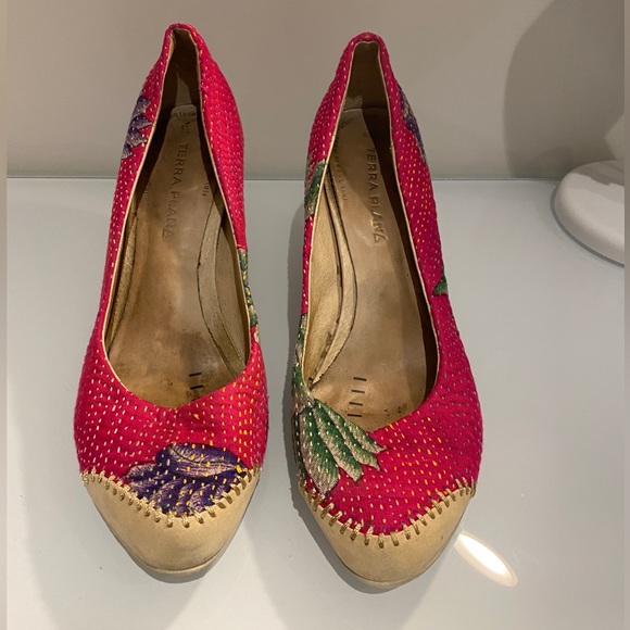 Terra Plana Hot Pink Unique Recycled High Heel Shoes Size 39 - Picture 4 of 8